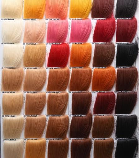 Présentation de la palette de couleurs de teinture
